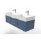 Castello Usa Amazon 60" Wall Mounted Blue Vanity With White Top And Chrome Handles CB-MC-60BLU-CHR-2056-WH - alternate 6